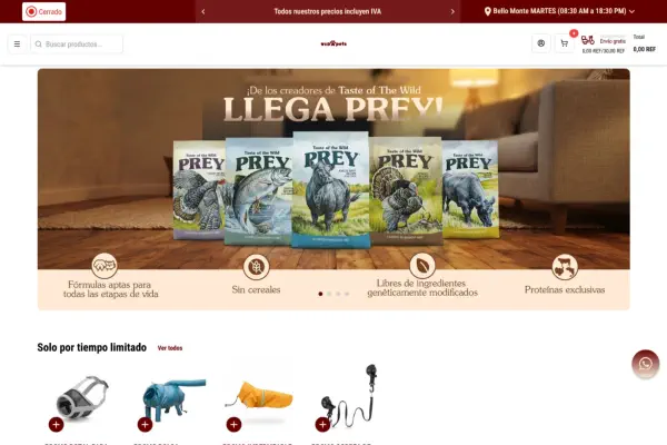 Sitio web de Vida Pets Trinitarias